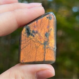 Orange Flash Labradorite Pendant